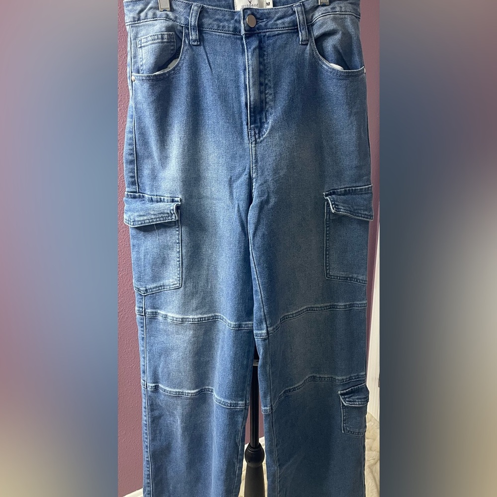 Windsor Blue Wide Leg Denim Pants